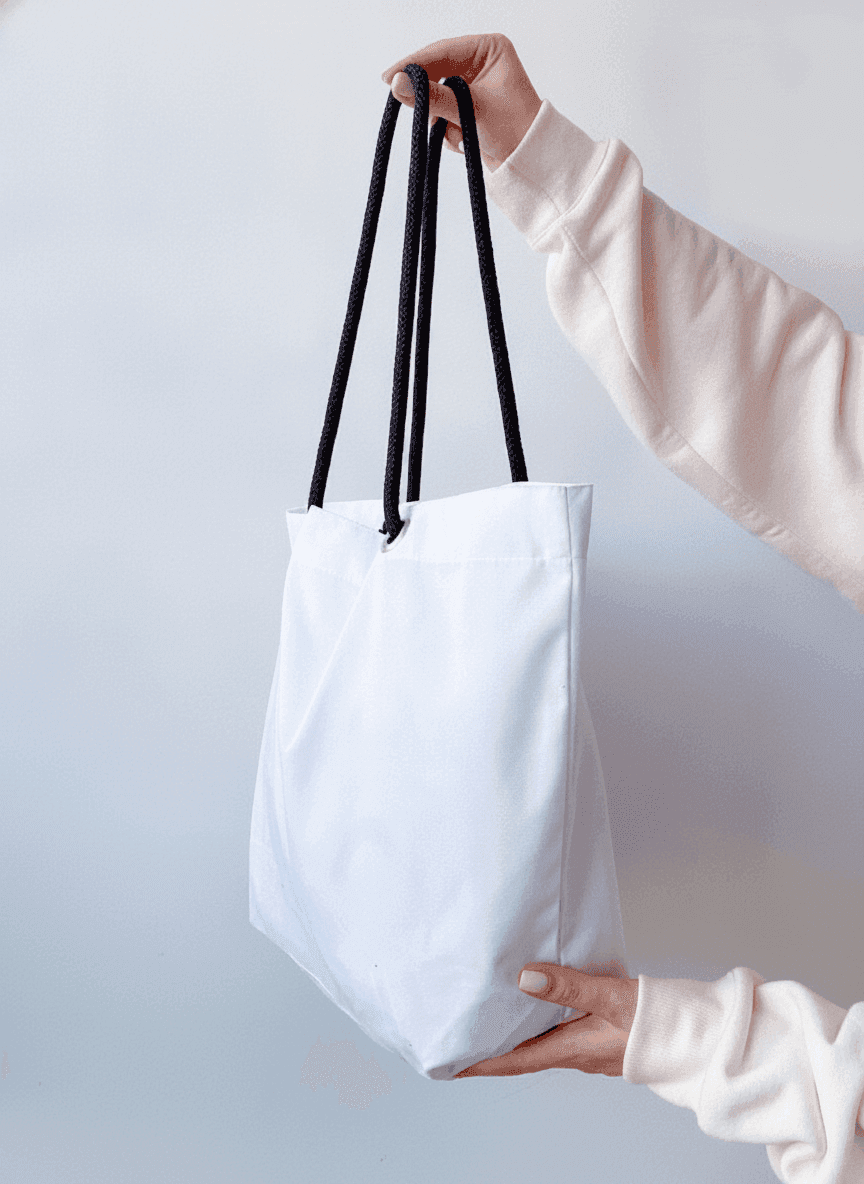 White Beach Tote with Rope Handles