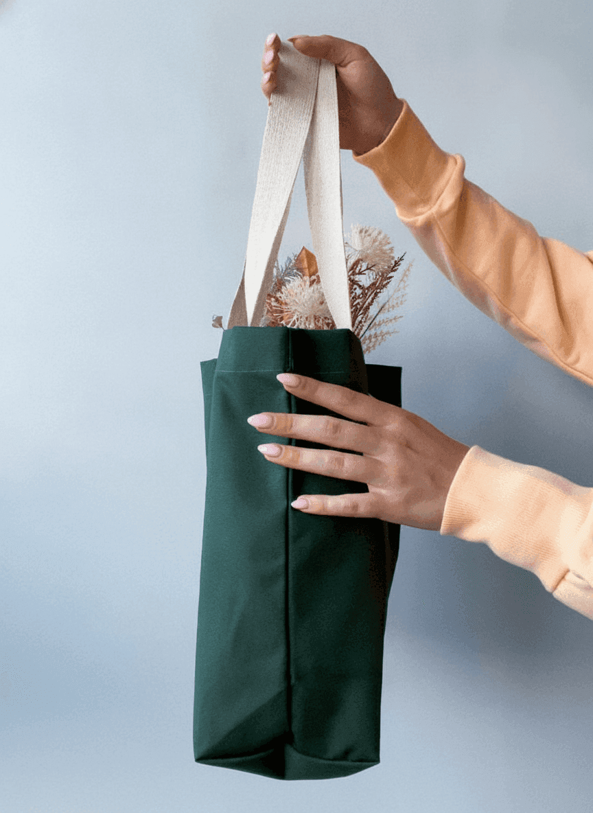 Canvas Beach Tote with Flat Bottom