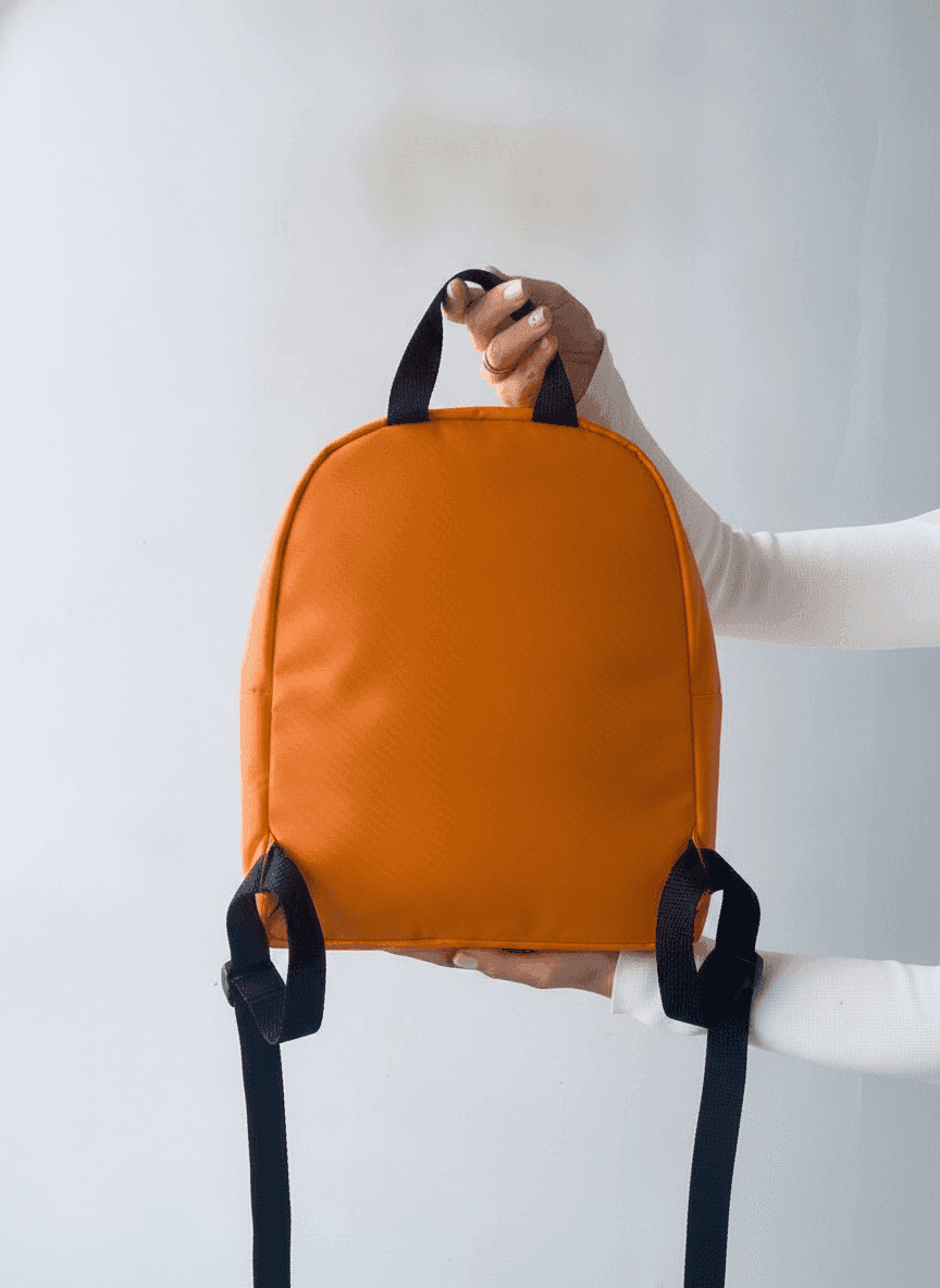 Orange Urban Backpack - Water-Repellent Raincoat Fabric