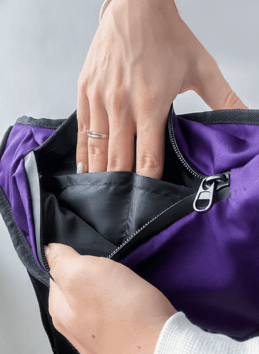 Purple Fanny Pack with Zipper Pocket