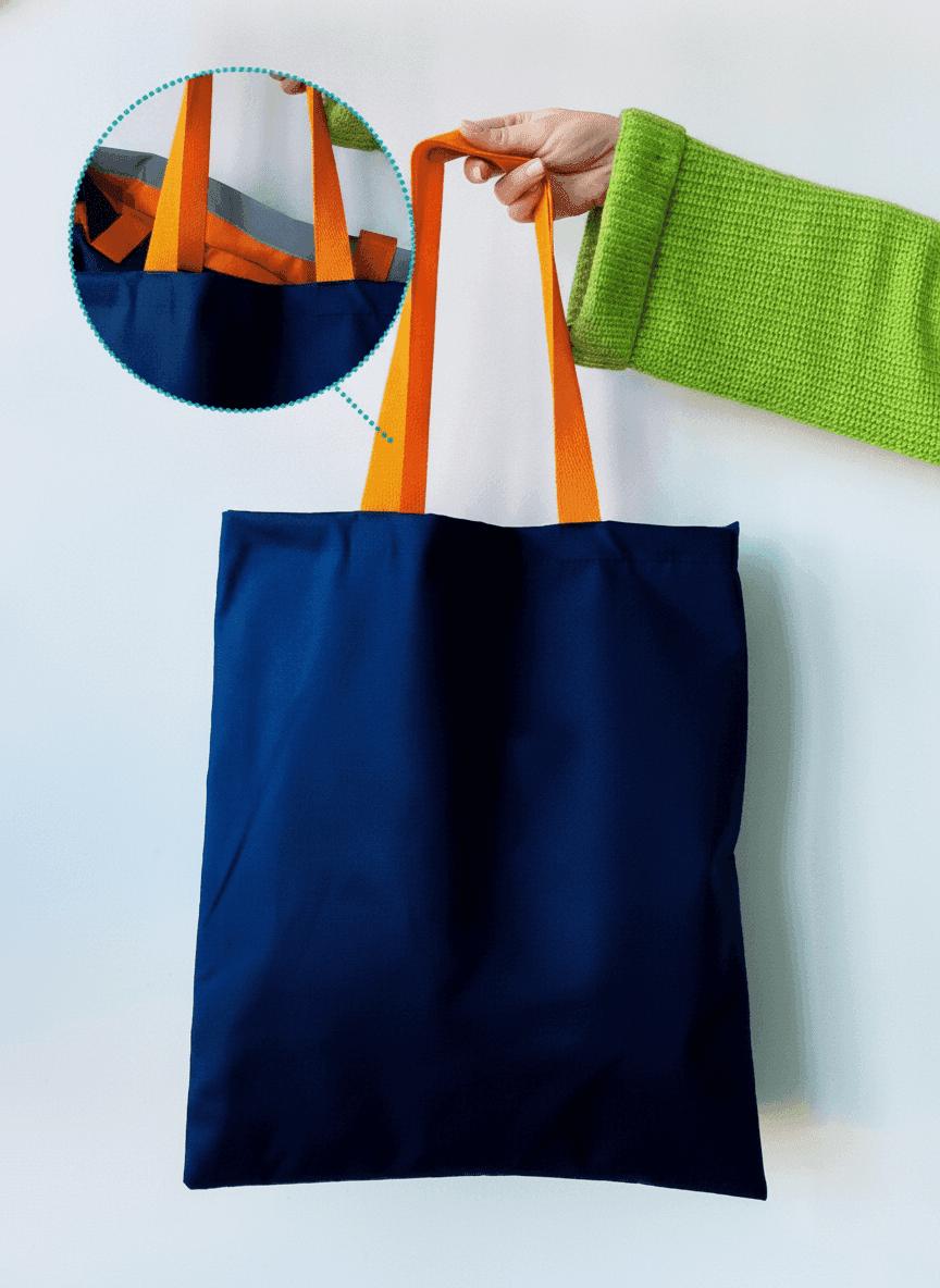 Lined Twill & Reflective Tote Bag