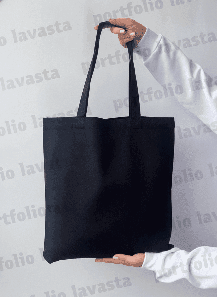 Roomy Black Calico Tote Bag
