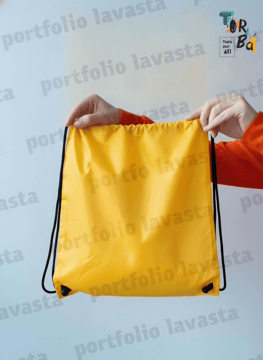 Yellow Nylon Backpack with Reflective Strip