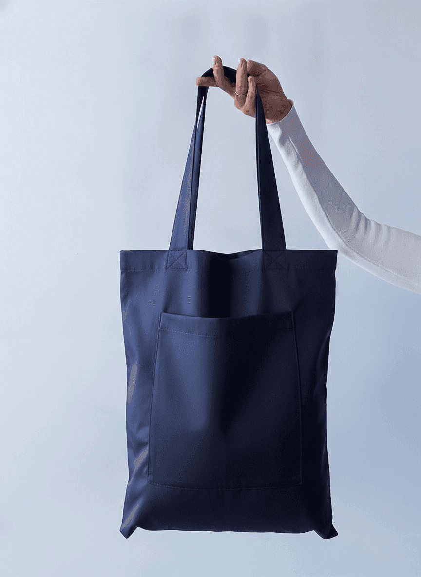 Dark Gray Twill Bag with Pocket & D-Ring