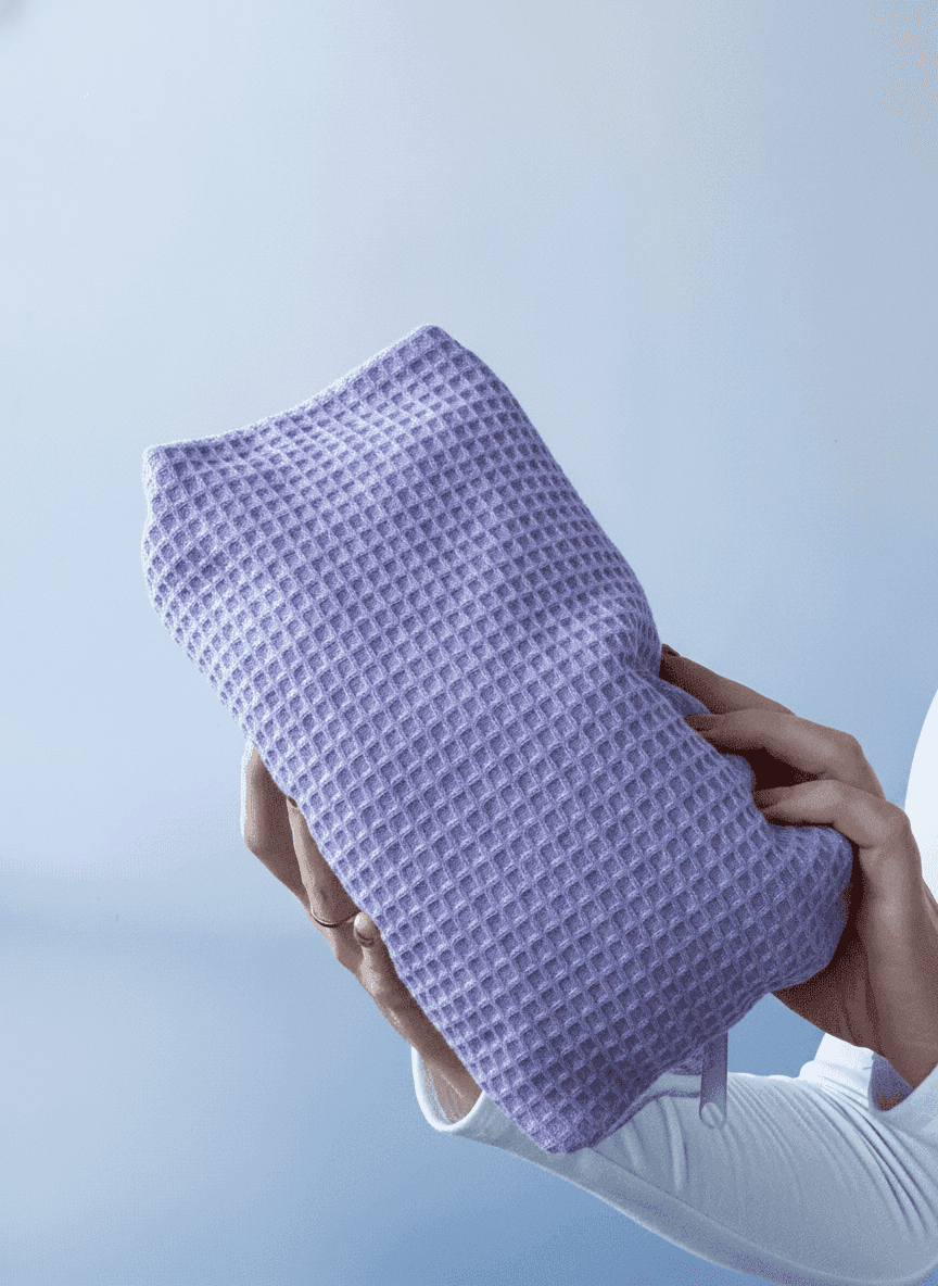 Lavender Waffle Makeup Bag, Zippered