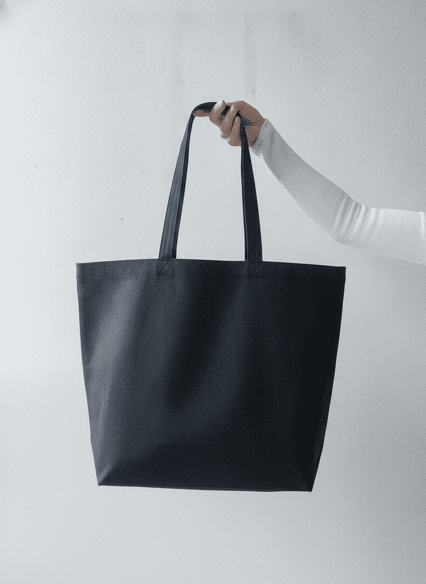 Lightweight Black Spunbond Tote Bag