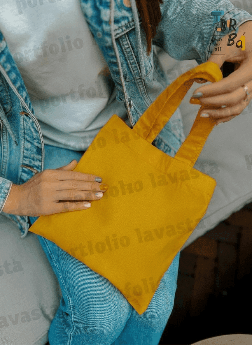 Small Yellow Lightweight Cotton Tote Bag