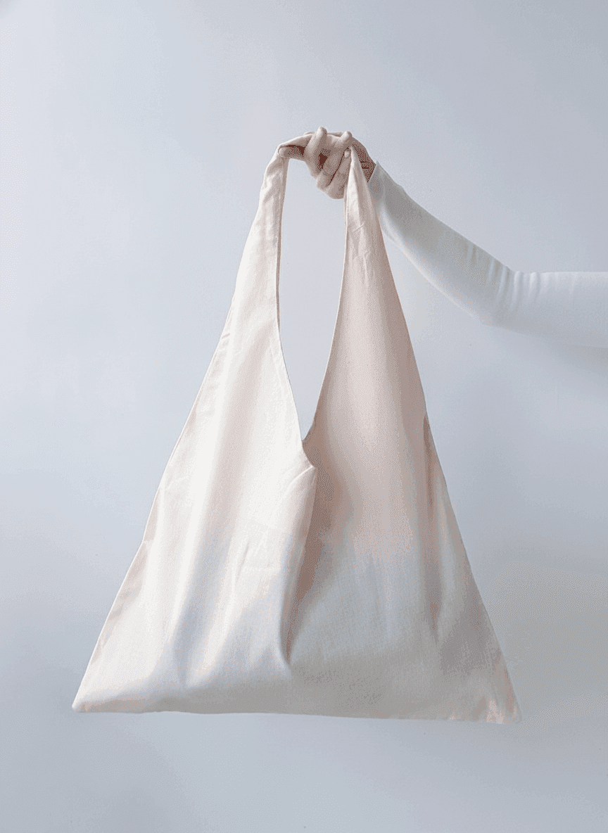 Light Beige Canvas Tote Bag