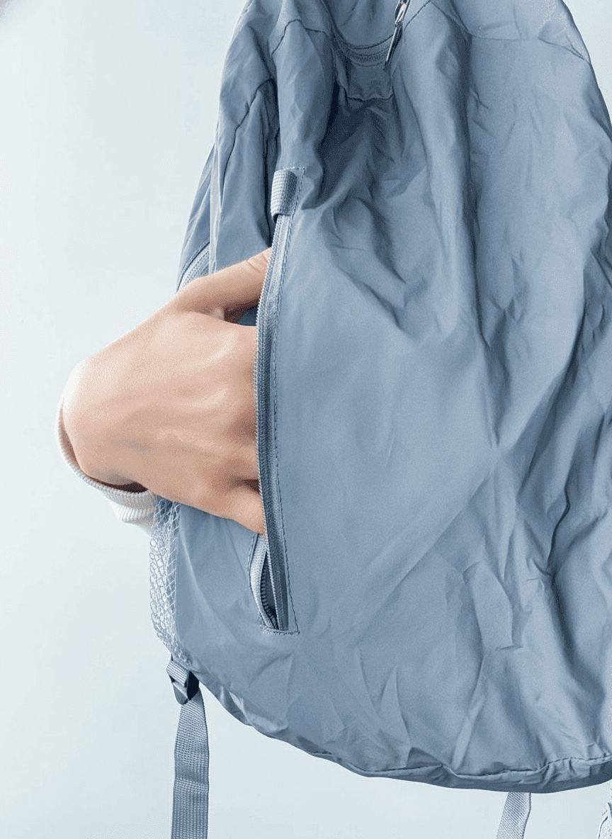 Reflective Fabric Backpack with Mesh Pocket