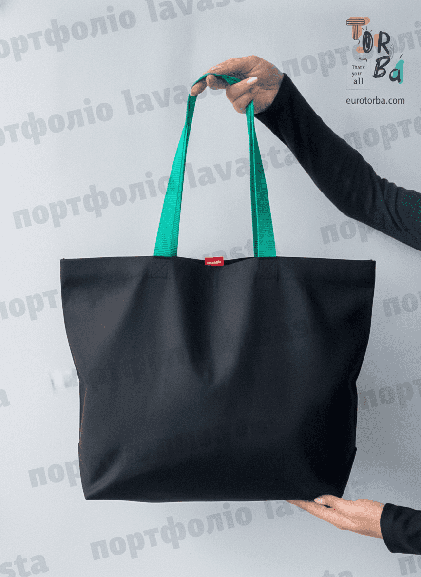 Spacious Twill Tote with Ribbon