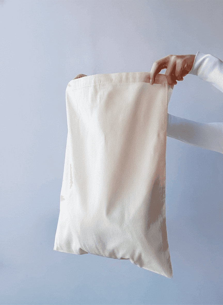 Light Beige Natural Fabric Pouch