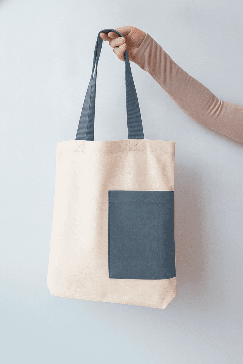 Cotton Tote Bag with Pocket