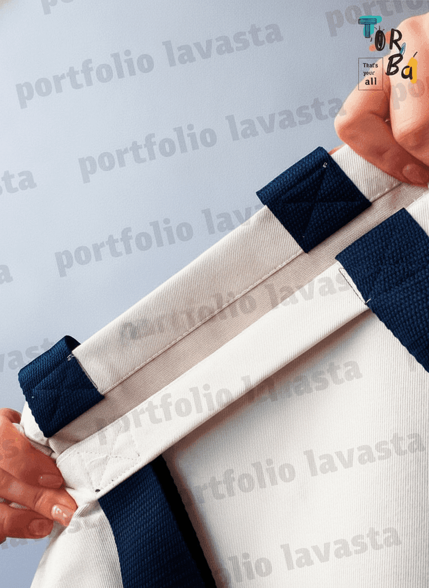 Eco-Material Tote Bag with Pockets & Long Handle