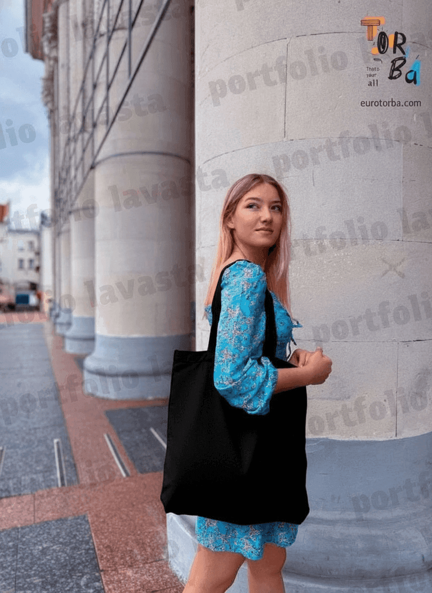 Roomy Black Calico Tote Bag