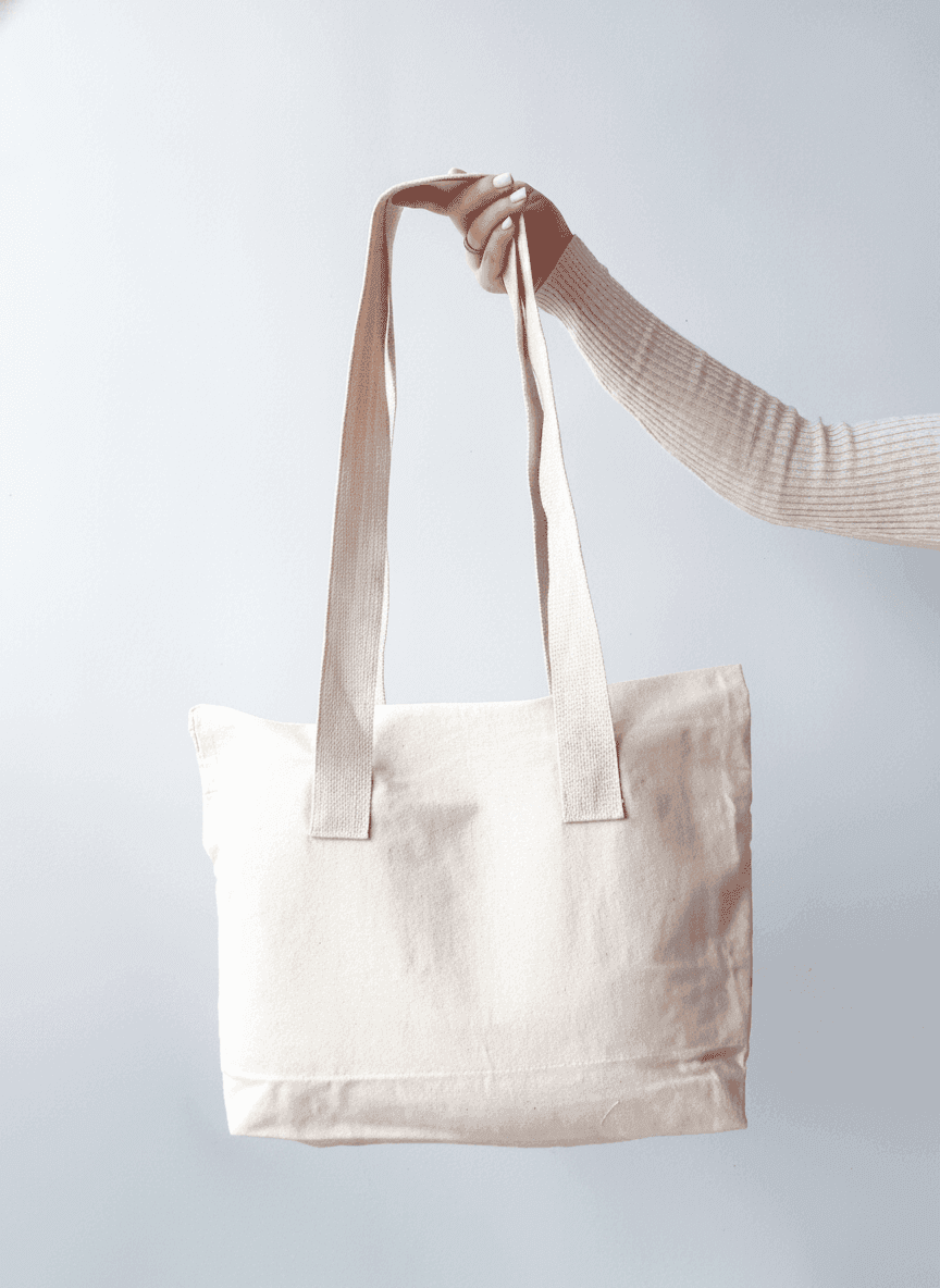 Foldable tote bag with sturdy handles