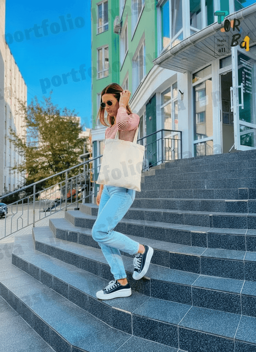 Midweight Tote Bag with Long Handle