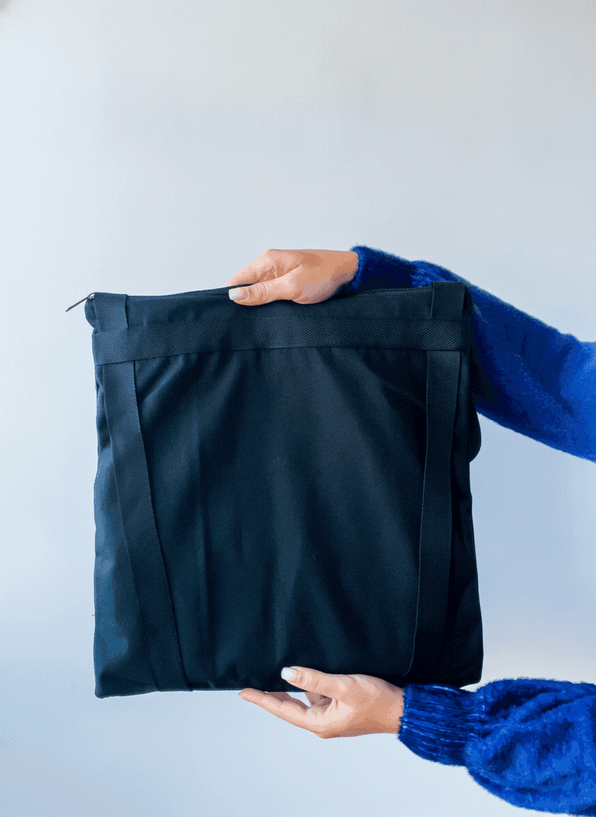 Convertible Cotton Tote Backpack Black