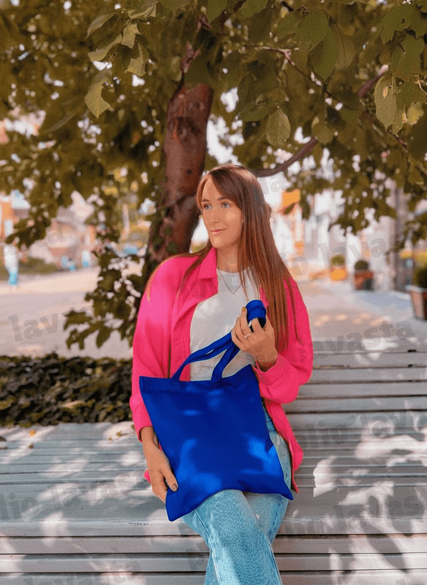 Heavyweight Cotton Tote Bag Electric Blue