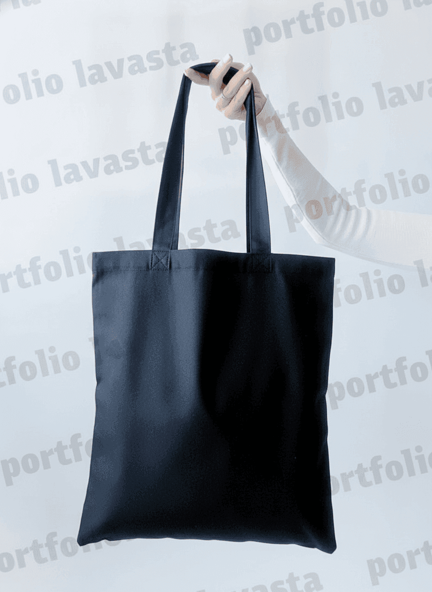 Black Natural Fabric Tote Bag