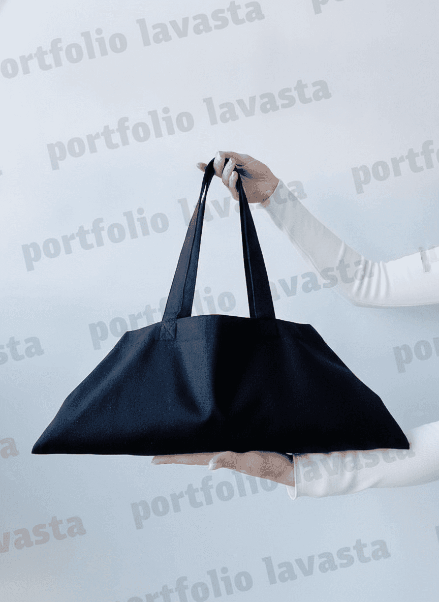 Black Natural Fabric Tote Bag