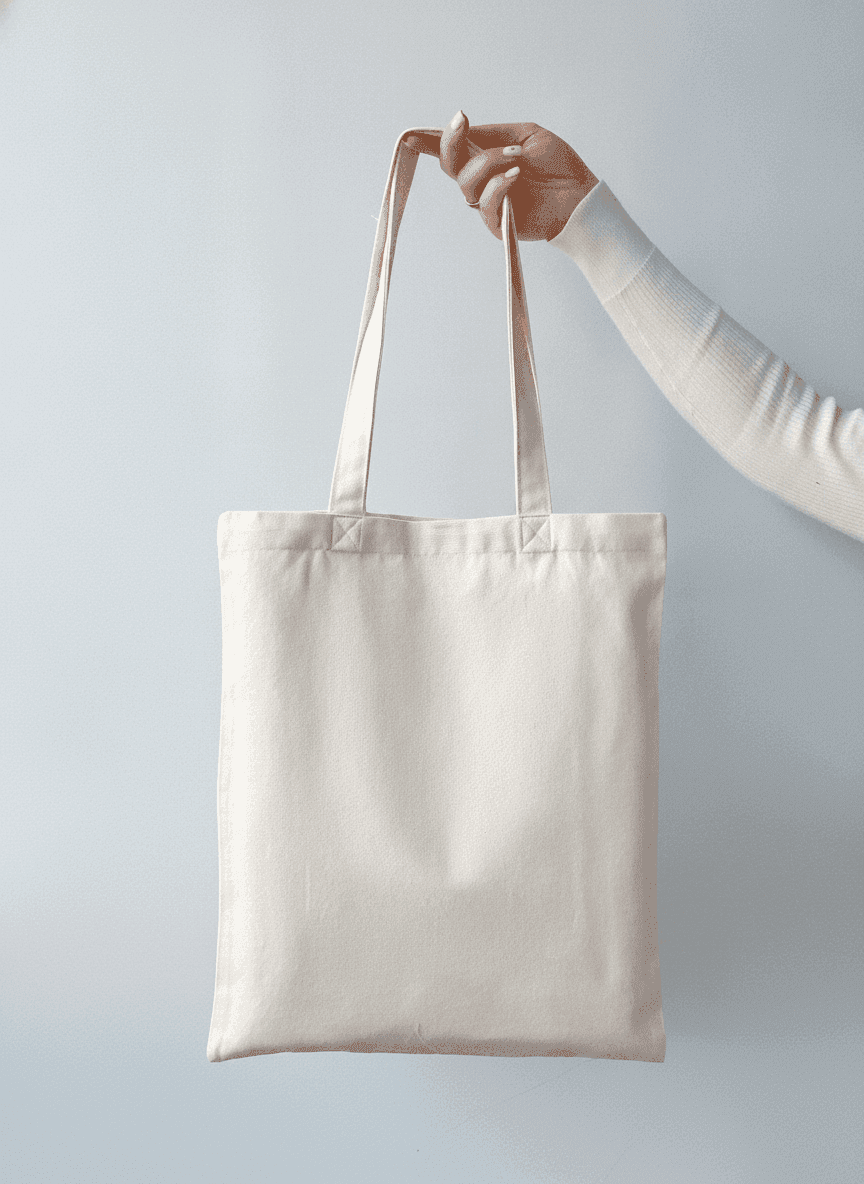 Light Beige Twill Eco Tote Bag