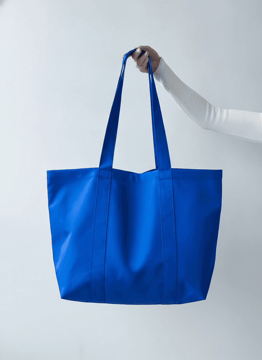 Durable Blue Twill Tote Bag