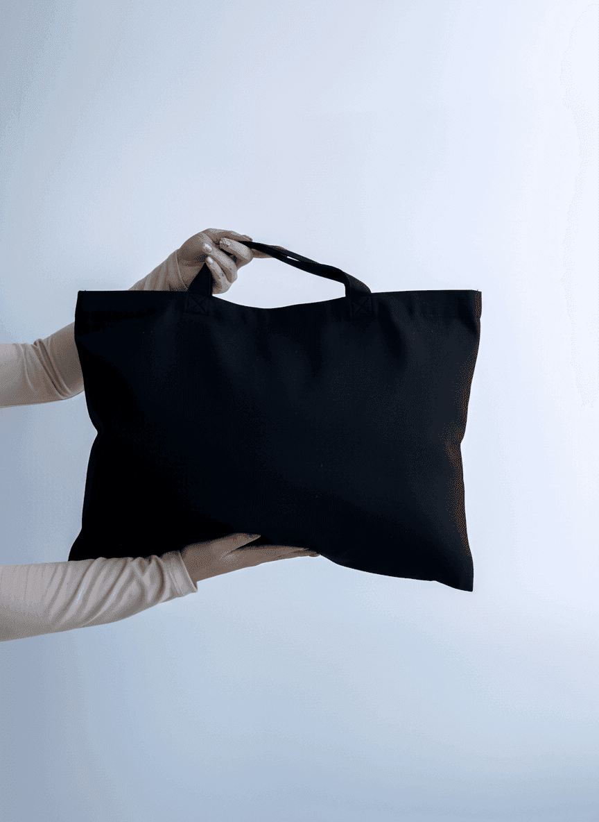 Шопер із бавовняної двонитки з довгими ручками для покупок