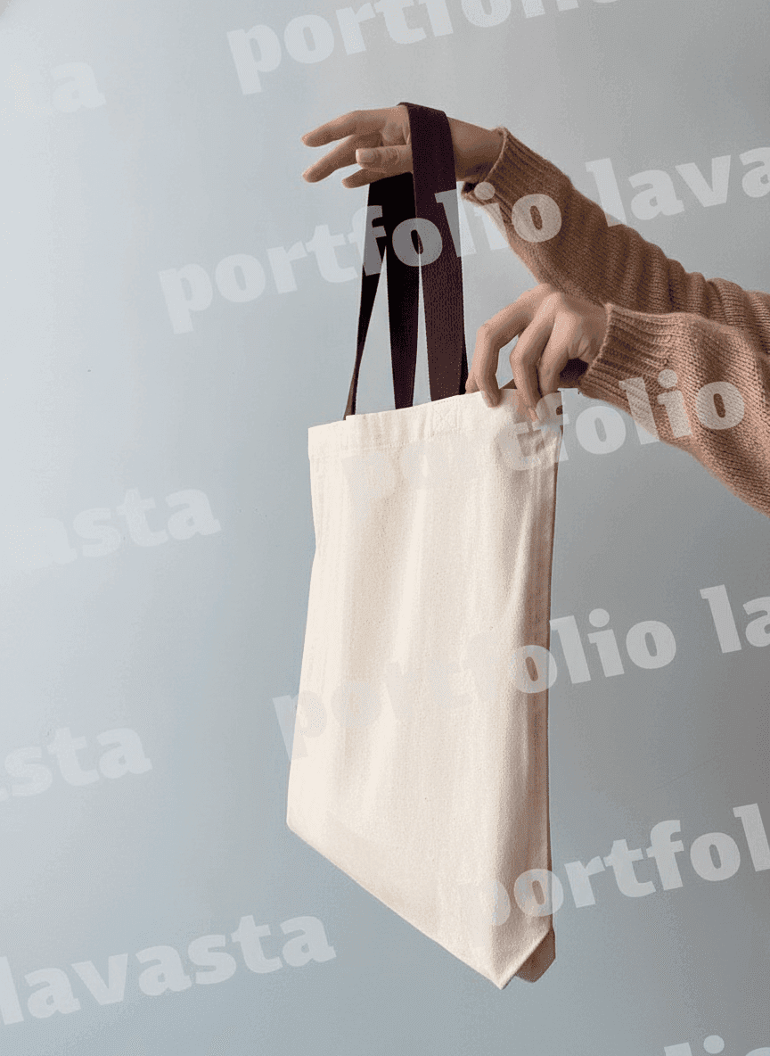 Heavy Cotton Tote Bag, Long Handles