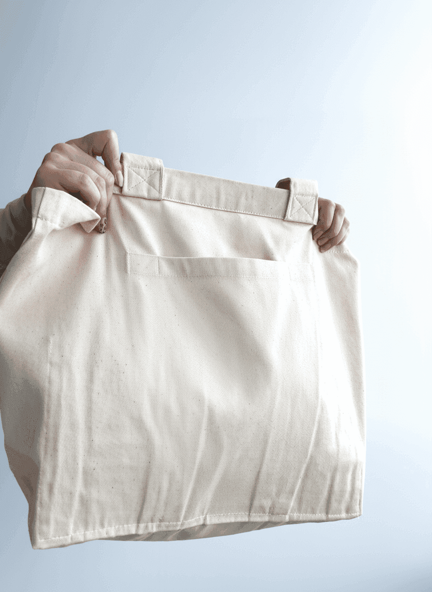 Шопер із бавовняної саржі з плечовими ручками для покупок