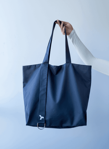 Шоппер из хлопковой саржи с напускными ручками для покупок