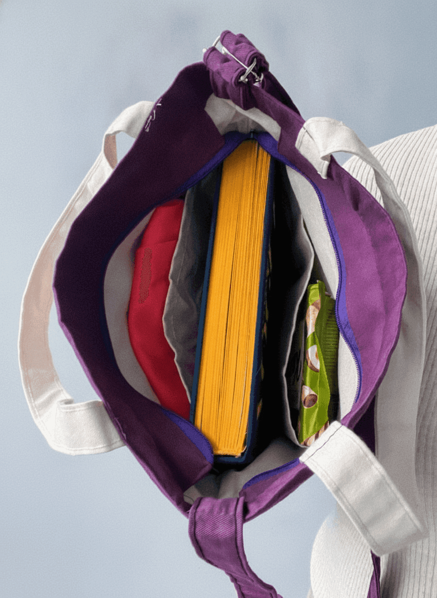 Tote Bag with Crossbody Strap and Pockets