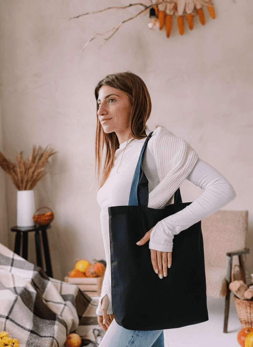 Heavy Cotton Twill Tote Bag, Double Bottom