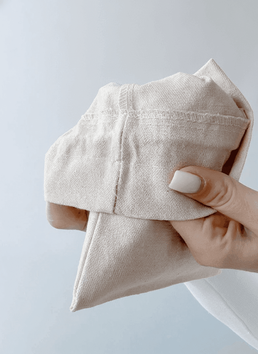 Natural Light Beige Double-Knit Pouch
