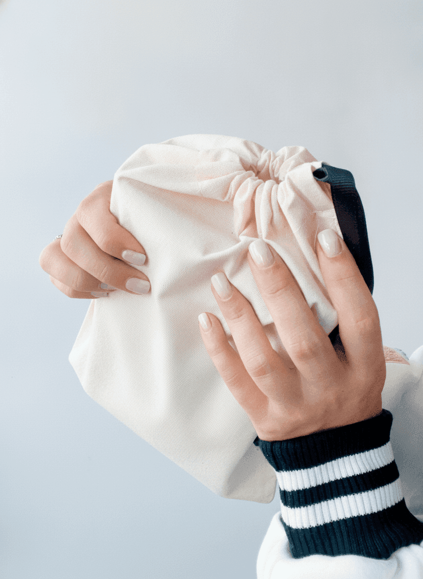 Light Beige Cotton Muslin Pouch