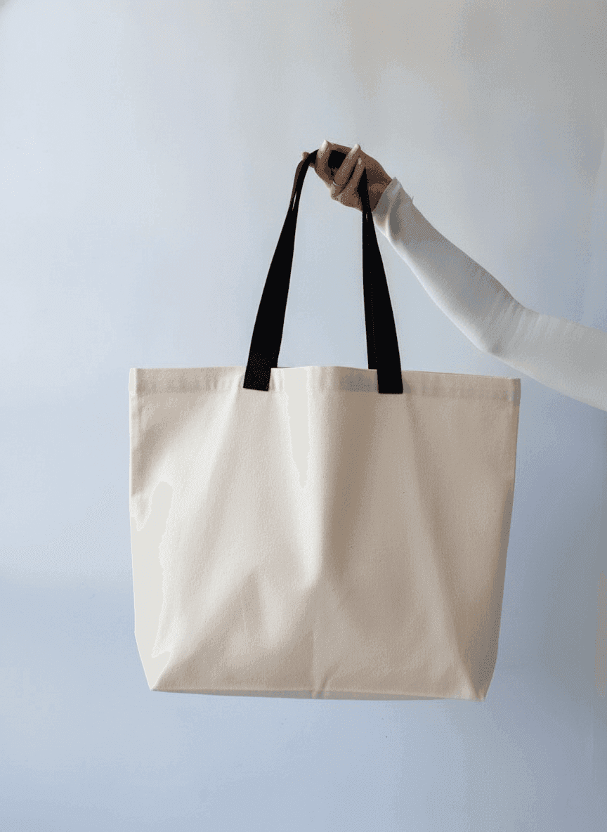 Gusseted Eco Tote Bag, Double-Layer with Key Carabiner
