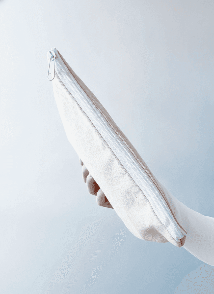 Natural Light Beige Double-Knit Pouch