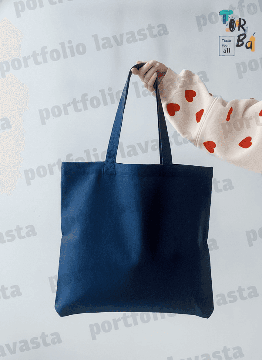 Versatile Dark Blue Twill Bag