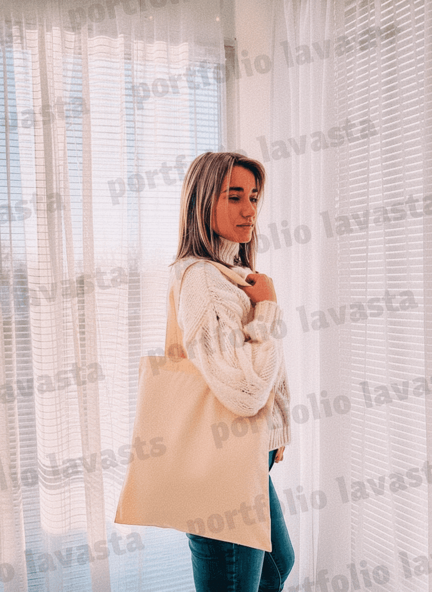 Light-Colored Medium-Weight Tote Bag