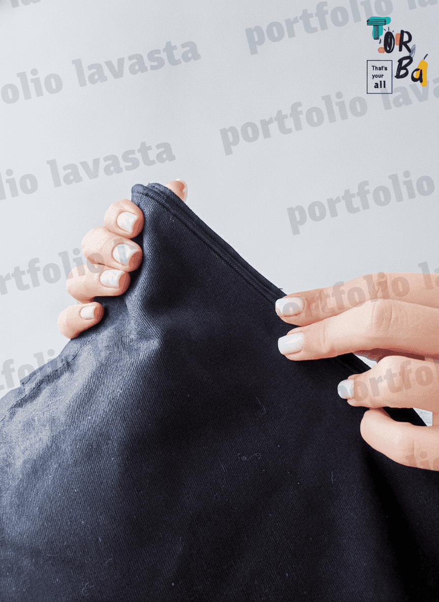 Black Expandable Natural Fabric Tote Bag