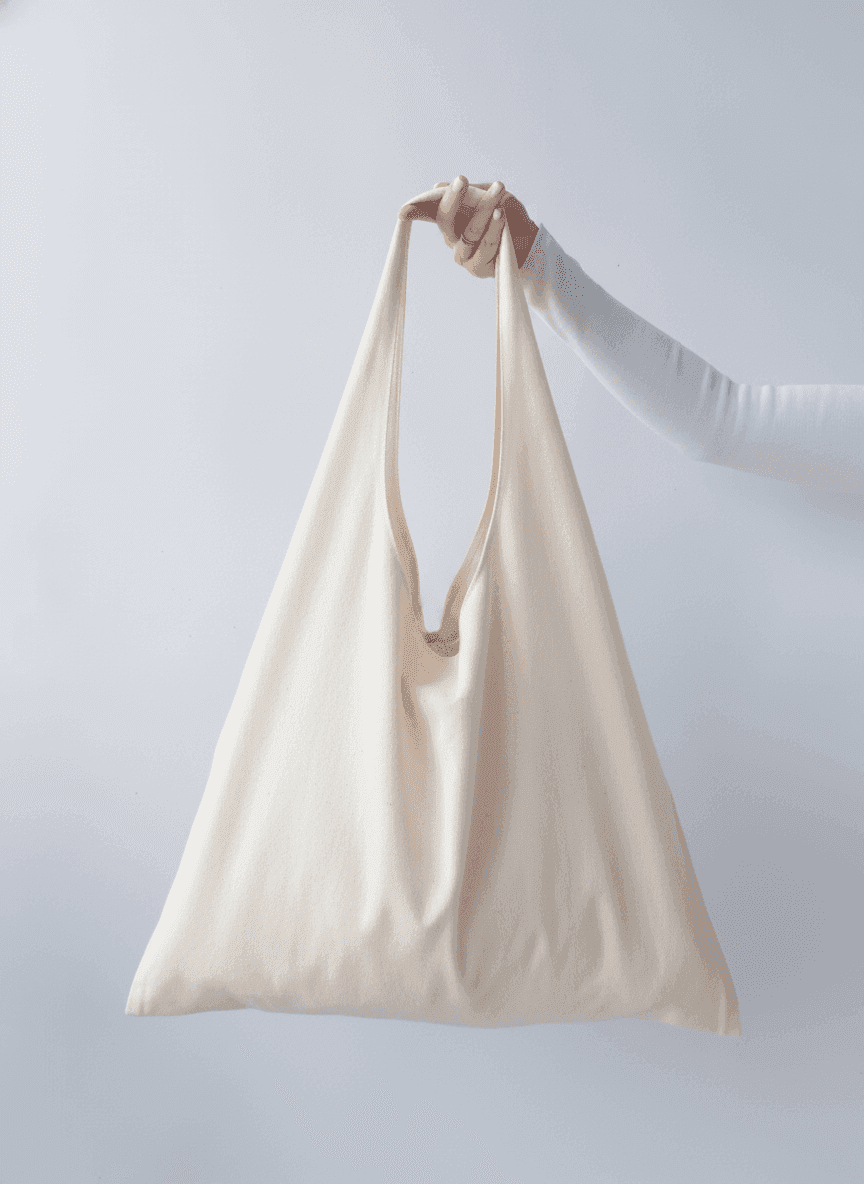 Light Beige Canvas Tote Bag
