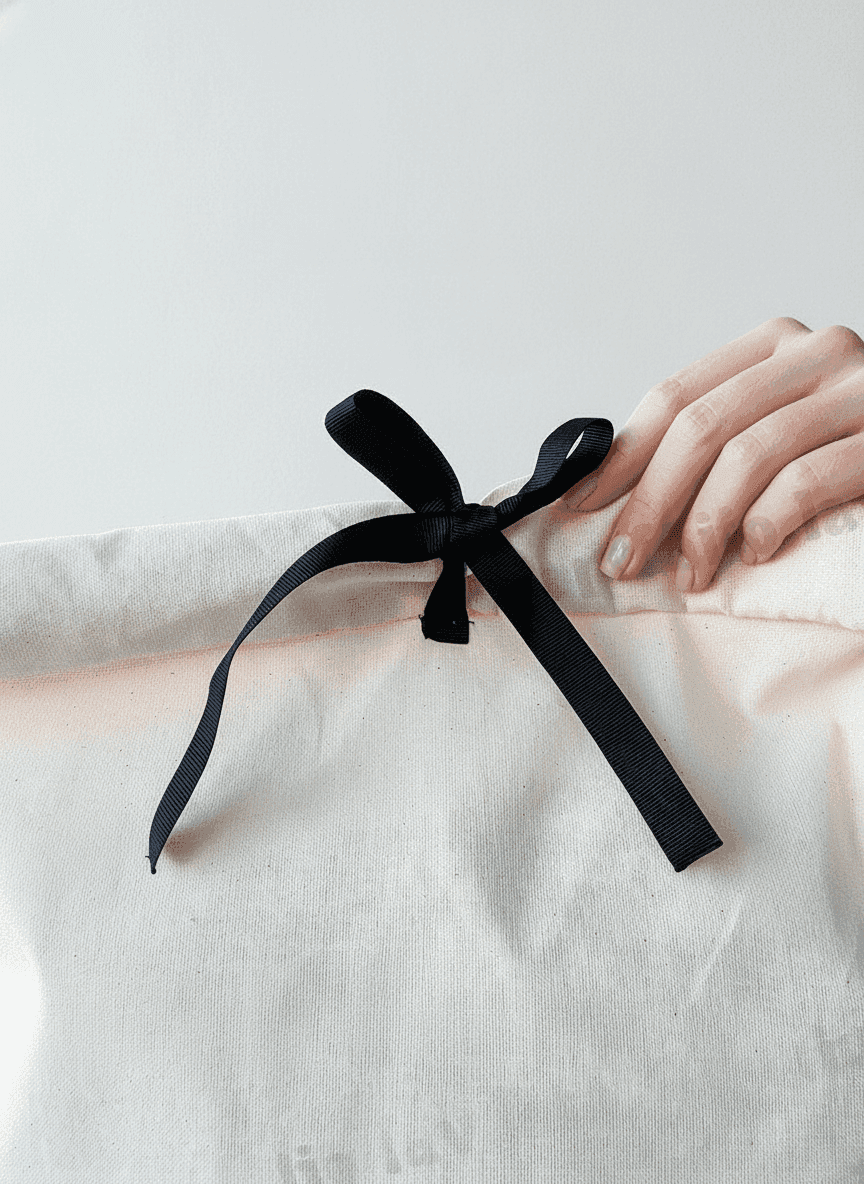 Light Beige Natural Fabric Pouch