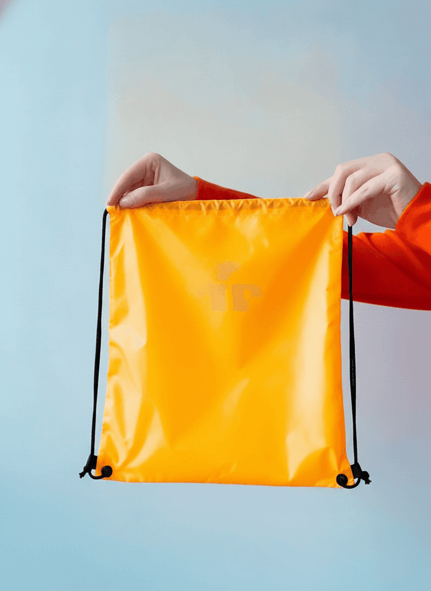 Yellow Nylon Backpack with Reflective Strip