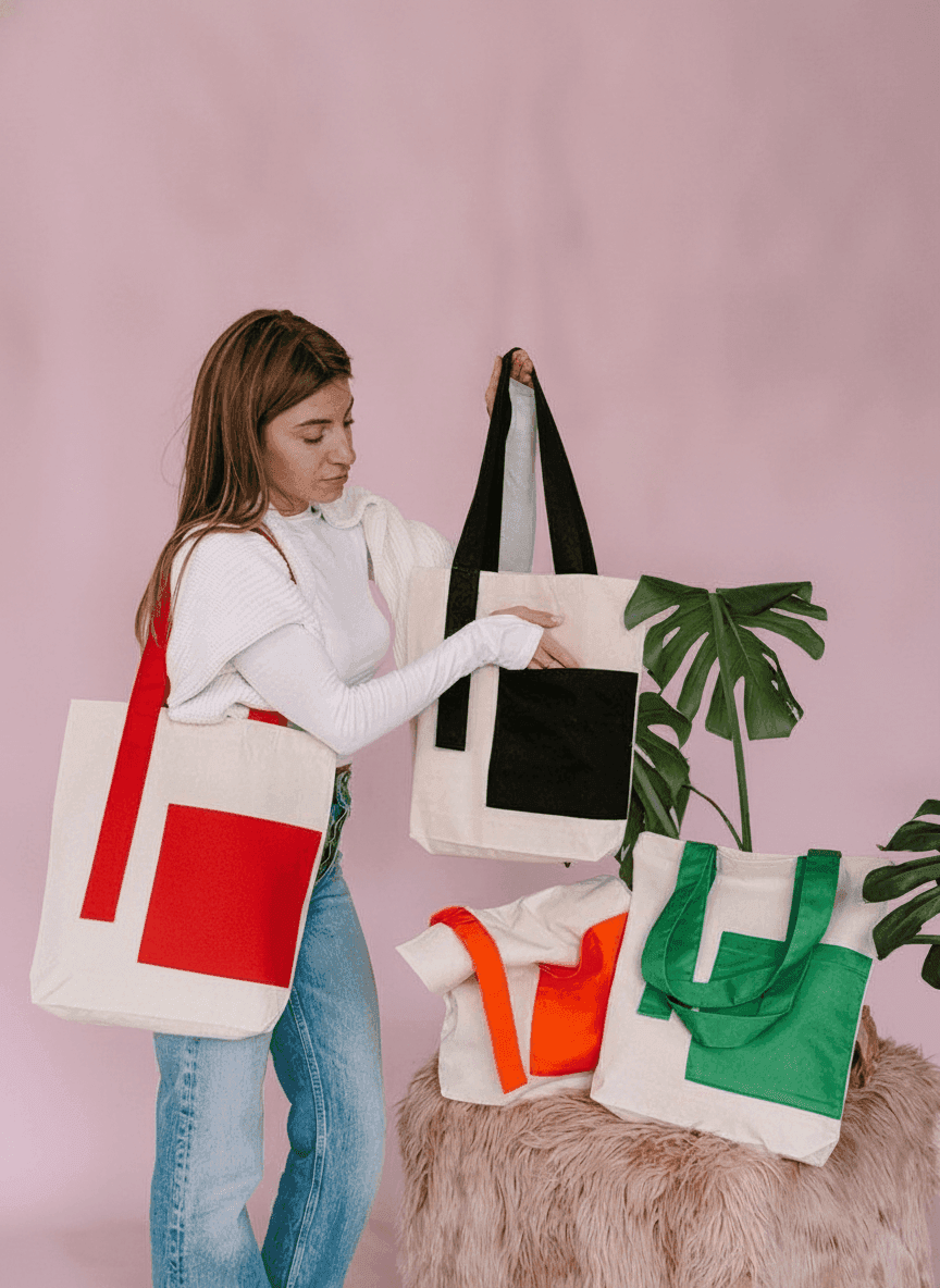 Cotton Twill Tote Bag, Double Bottom, Reinforced Seams
