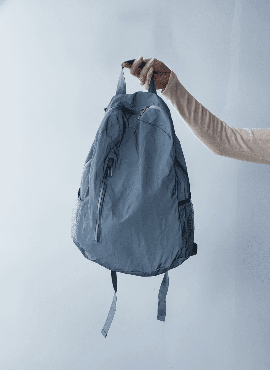 Reflective Fabric Backpack with Mesh Pocket