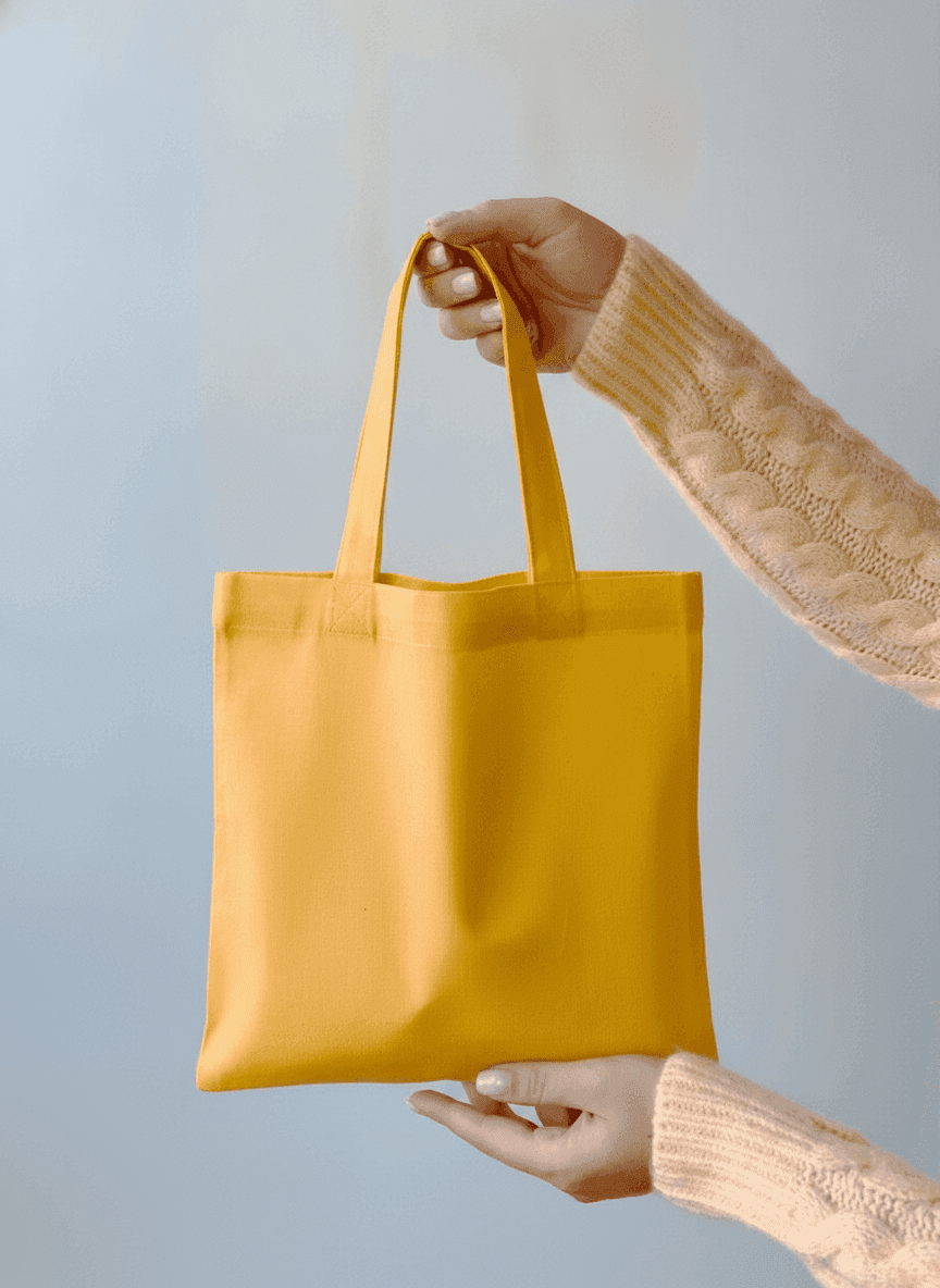 Small Yellow Lightweight Cotton Tote Bag