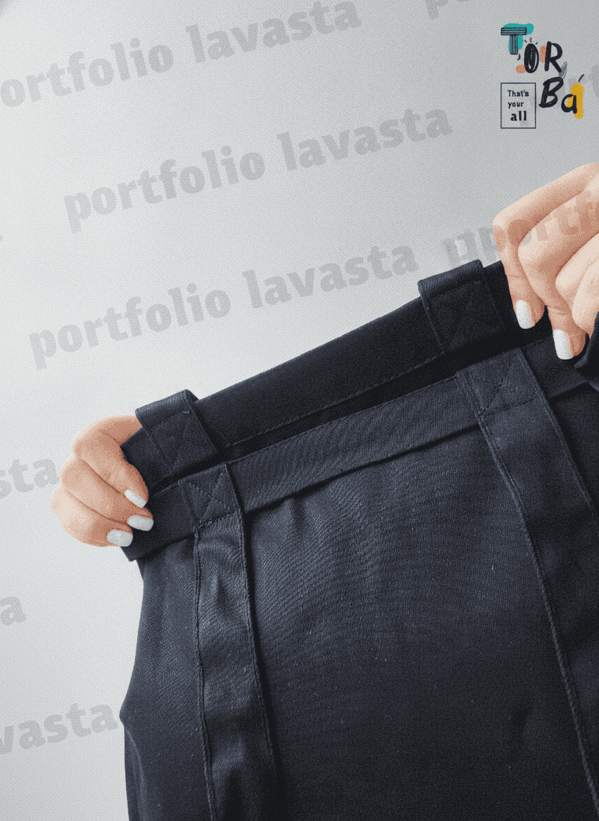 Black Expandable Natural Fabric Tote Bag