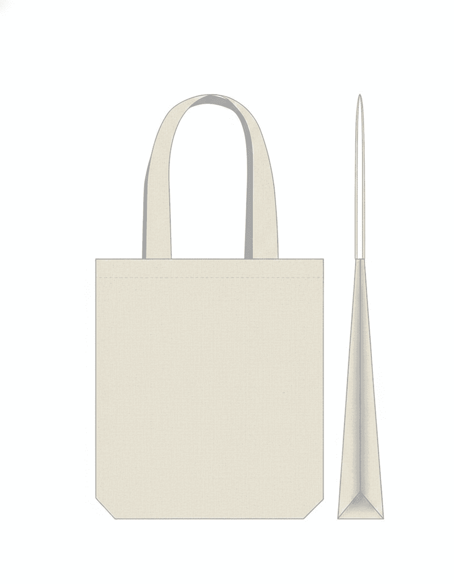 Natural Fabric Tote Bag with Pocket & Contrast Trim