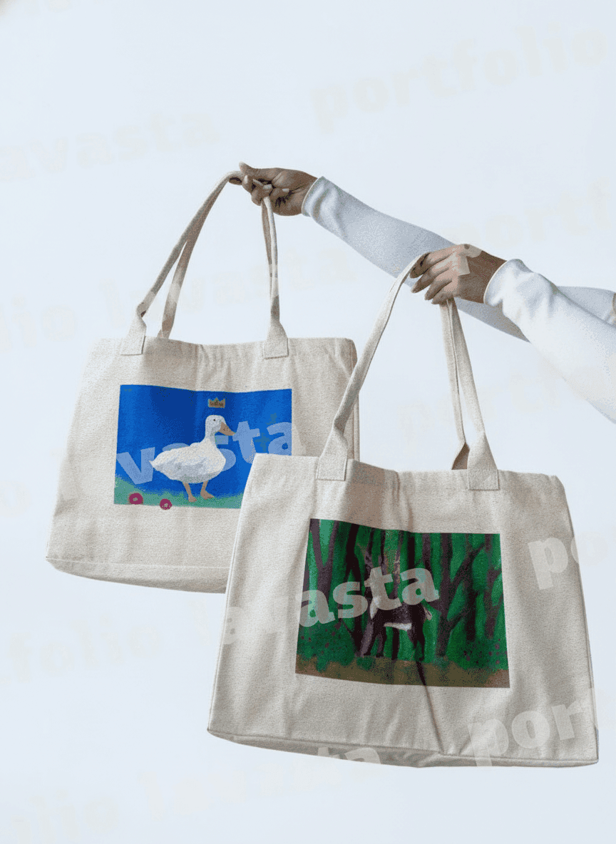 Spacious Cotton Twill Tote Bag