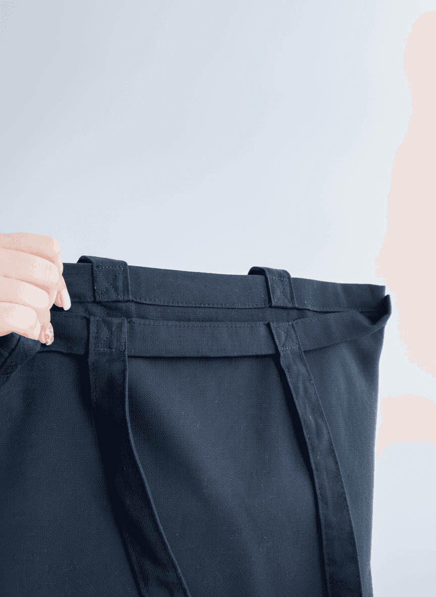 Шопер із бавовняної двонитки з довгими ручками для покупок