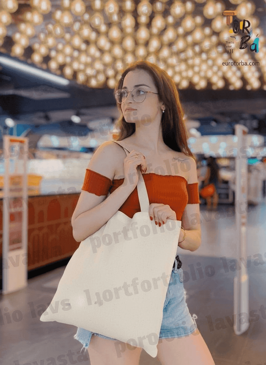 Cotton Twill Tote Bag with Webbing Handles